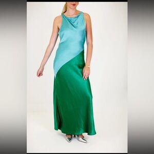 On the Lookout Maxi Dress - Blue Green